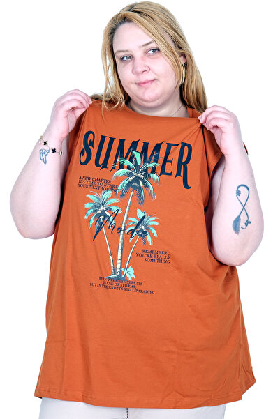 ModeXL Large Size Women's 100% Cotton Zero Sleeve T-Shirt Printed Summer U260...