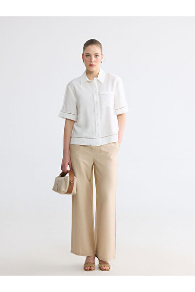 LC Waikiki Nevavm Women's Pants with Elastic Waist and Difference in Color