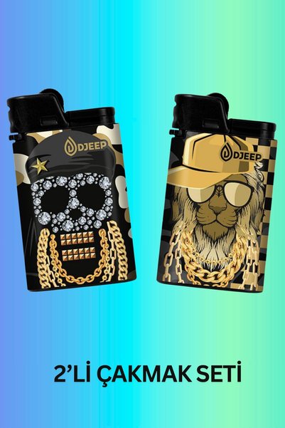 DJEEP Hip Nation Temalı Fransız Yapımı Çakmak -Hediyelik Çakmak - 2'li Set –B...