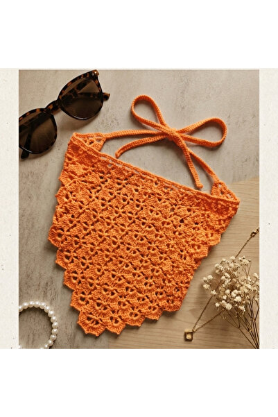 örgü Marsela Hand Knitted Bandana Colorful Summer Bandana