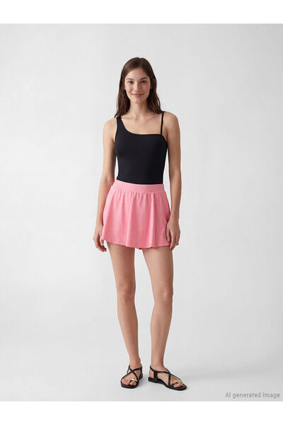 LC Waikiki Nevavm Women's Swimming Shorts Skirt with Elastic Waist and Differ...