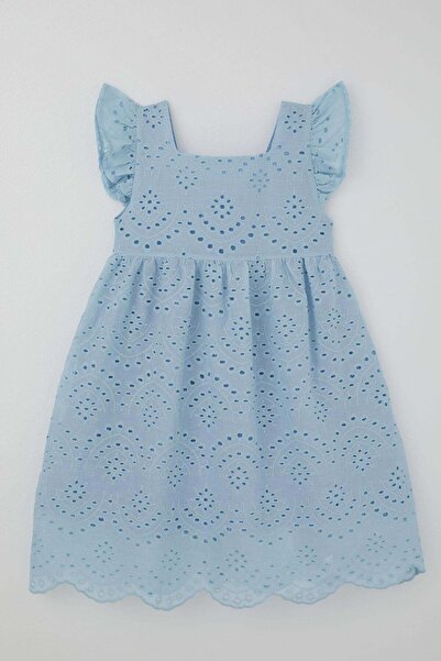 Breeze Rochie pentru fete, cu detaliu din dantela, broderie cu flori, 8-14 an...
