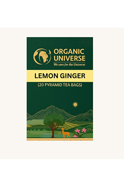 Organic يونيفيرس - شاي الليمون والزنجبيل - 20 كيس هرمي الشكل - 2 جرام