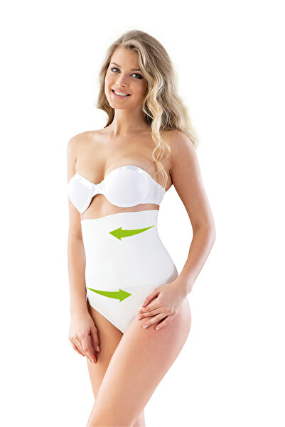 FIRST STYLE White Turkish Corset with Non-Slip Silicone Waistband for Tighten...