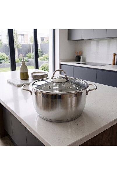 Gökdil Aster 22 cm Deep Pot Stainless Steel
