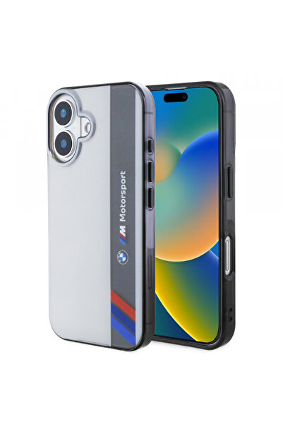 BMW Husa pentru Apple iPhone 16 Plus, BMW, Motorsport IML Vertical Stripe, Gri