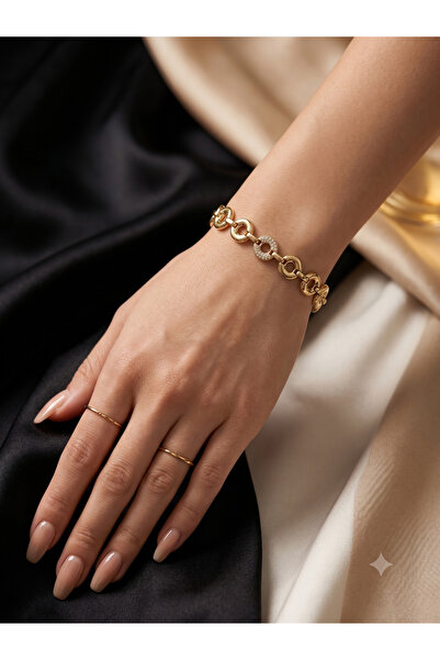 PABALAS Luxury Gold Premium Steel Bracelet with Ring Detail – Anti-Tarnish an...