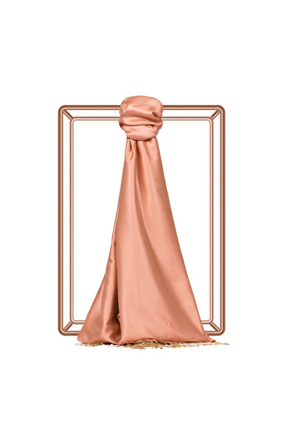 ipekevi Double Sided Solid Color Silk Shawl 00927-Peach