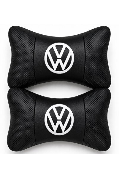 mutlu oto aksesuar Volkswagen Nakışlı Sade Logo Oto Boyun Yastığı 2’li Set Si...