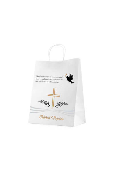 Papette Set of 500 pcs. WHITE kraft paper bag Heavenly Dove Eternal Rest, twi...