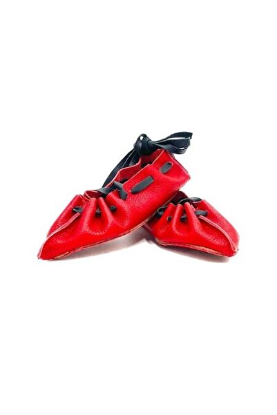 OEM Traditional Opanci made of leather, red, size 26