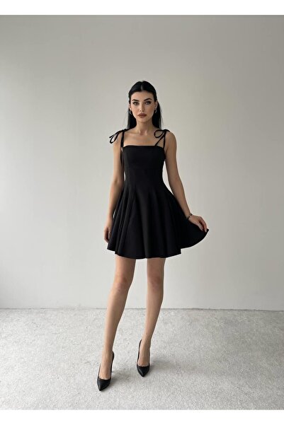 Caddebostan Moda Strappy Mini Dress Off-The-Shoulder Bell Hem Stylish Event a...