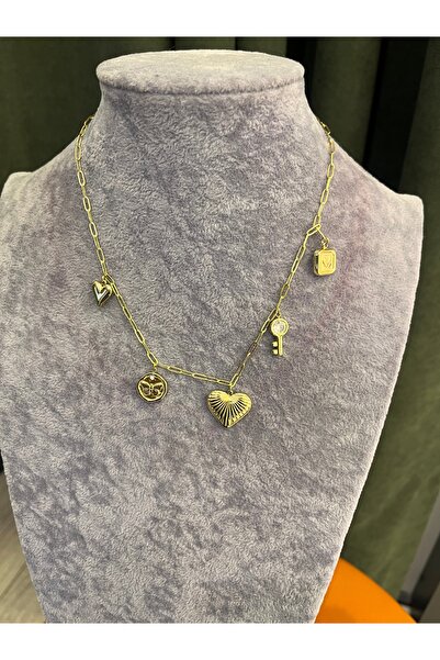 gozdeasutayaccessory Steel Charm Necklace