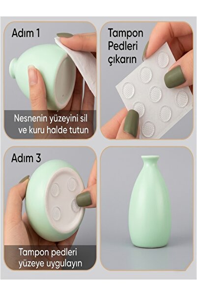 Mobilyap 18 mm Şeffaf Silikon Kaydırmaz Cam Masa Altlığı & Ses Stoperi Kendınden Yapışkanlı zemın koruyucu