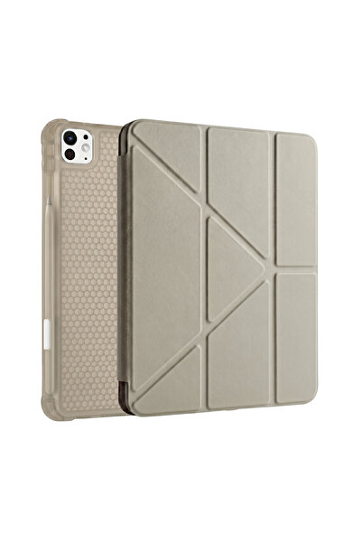 Ps iPad Pro 11 inç (M5)/(M4) Tri Folding Standlı Kılıf - Bej