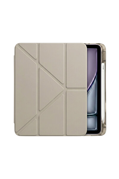 iPad Air 11 inç (M4)/(M3)/(M2) Tri Folding Standlı Kılıf - Bej