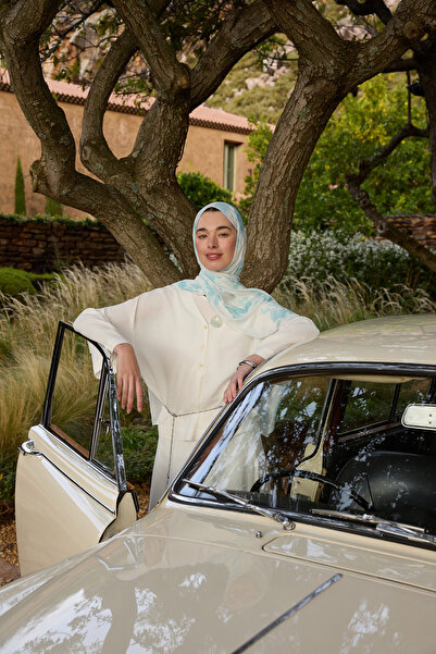 Qef Deluxe Summer Flow Shawl Ice Blue