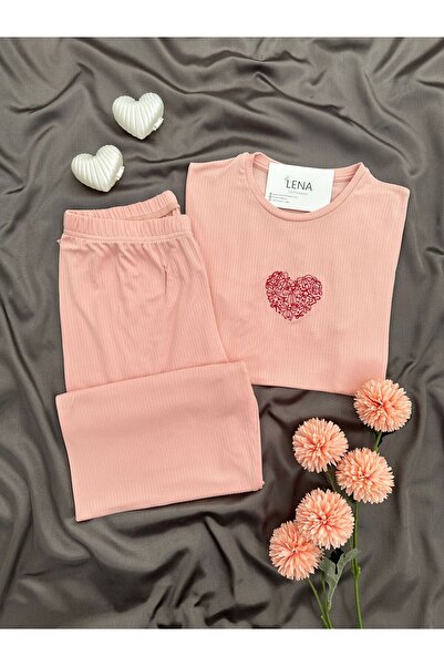 Lena Homewears Women's Front Embroidered Short Sleeve Oslo Pajama Set