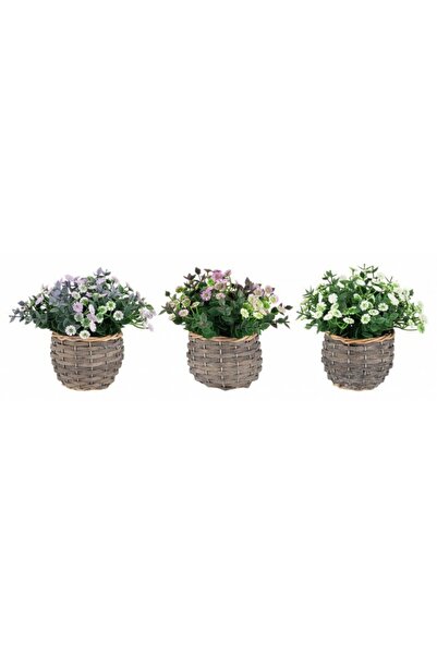 Bizzotto Set 3 artificial flower pots 10.5x17 cm