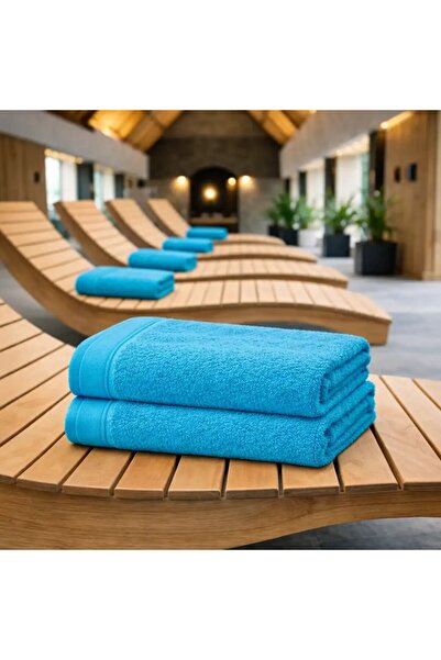 Horecatex FARO Beach Towel | 580 GSM | Turquoise Cotton | 100×150 cm