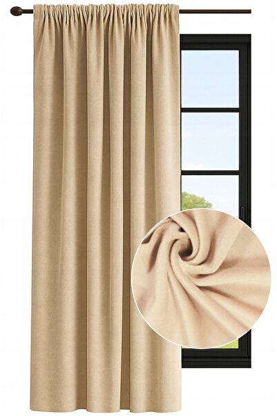 NOW-ART , Drapery Curtain , Classic Plain Pattern, 140x270 cm, Grey, Ring Mou...