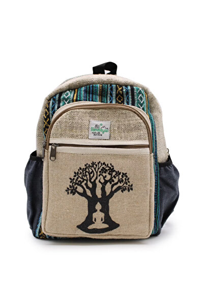 Ancient wisdom Rucsac Mic din Cânepă și Bumbac – Imprimeu Spiritual „Arborele...