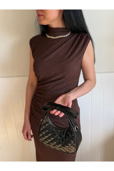 lalettobags Kadın Parla Model Fiyonk Askı Detaylı El & Omuz Çantası