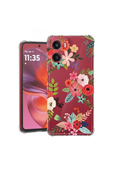 bestcase Калъф за Motorola Moto G06 с флорален дизайн, удароустойчив, подсиле...