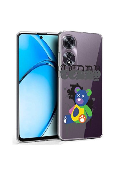 bestcase Калъф за OPPO A60 4G, Прозрачен силикон 2ММ, Пастелни цветове с мече...
