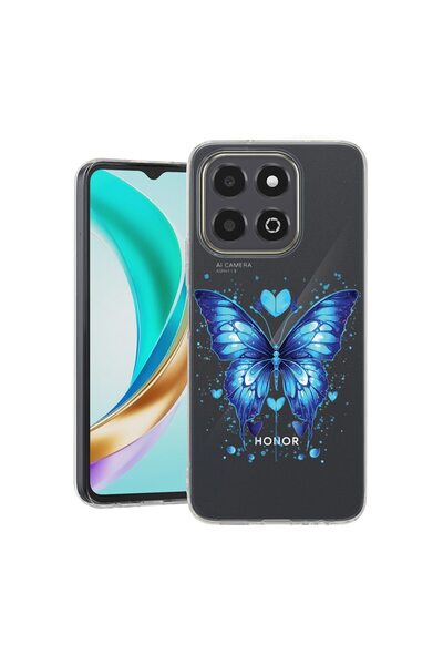 bestcase Husă pentru Honor X6b, BestCase® Silicon transparent 2MM, Fluture Al...