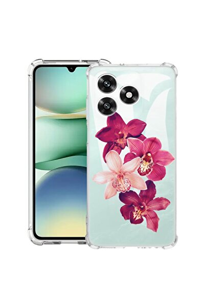 bestcase Противоударен калъф, съвместим с Honor 400 Lite, Флорален - Червена ...