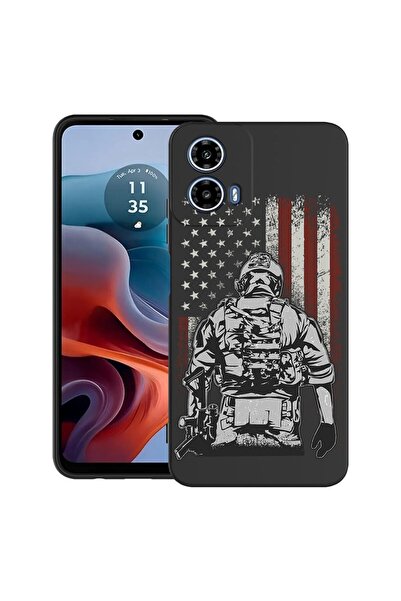 bestcase Θήκη για Motorola Moto G45 με σχέδιο Αμερικανού Στρατιώτη, TPU Ματ Ε...