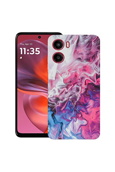 bestcase Θήκη για Motorola Moto G06 με μαρμάρινο σχέδιο σε ροζ και μπλε, TPU ...
