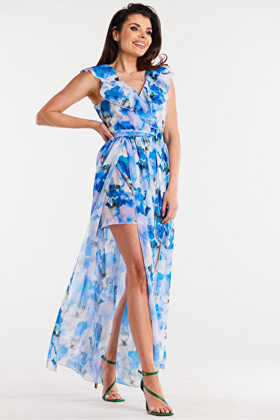 Awama Dress A502, Awama, Polyester, Blue, L INTL