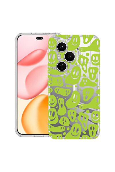 bestcase ¬Æ Husa Clear Silicon pentru Honor 400 Pro, Green Acid Smiley, 20364...