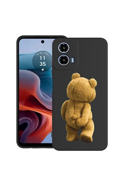 bestcase Калъф за Motorola Moto G45 с дизайн на скрито мечешко мече, TPU мато...