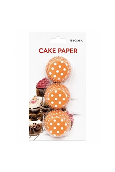 OEM Set of 75 Paper Muffin Pans, Ideal for Desserts and Cakes, 5 x 3 cm, Orange