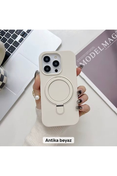 DGN İphone 13 ve İphone 14 Uyumlu Magsafe Yumuşak Silikon Standlı Lens Koruma...