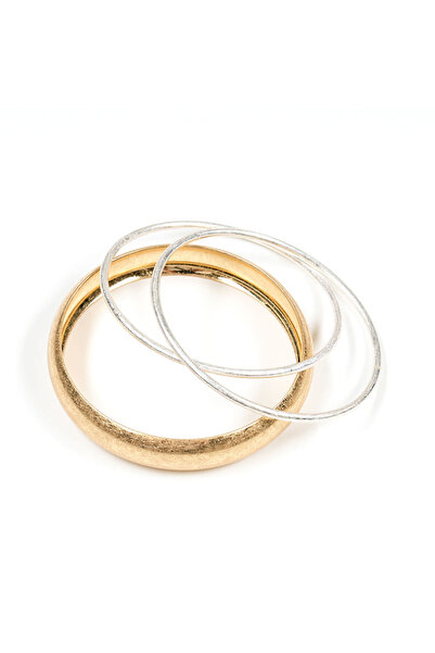 meli melo Set of 3 elegant gold and silver bracelets with minimalist design