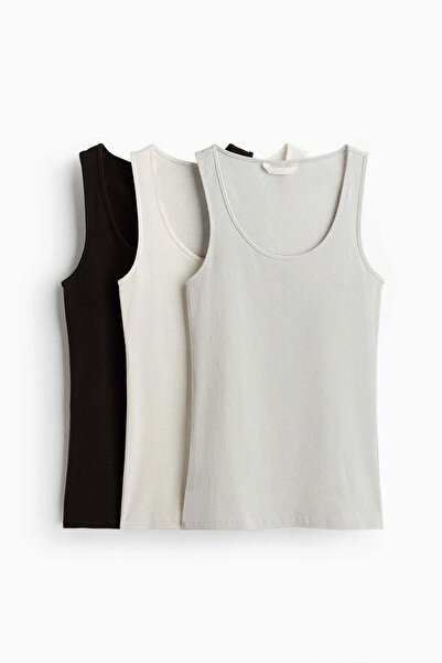 H&M 3-pack ribbed vest tops