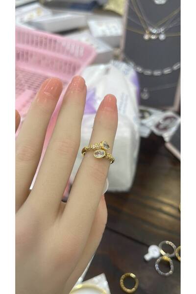 FASHİON JEWELRY Gold and Silver Zircon Sea Star Ring