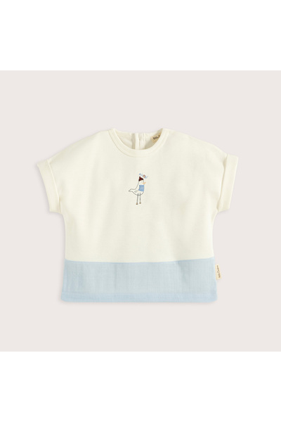 Chakra Sea Side Tshirt Ecru/Blue