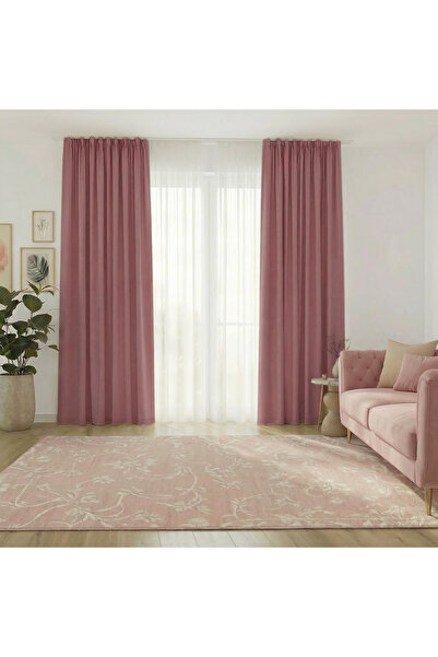 ArasyaHome Thick Texture Drapery Curtain YEMEN 80% Blackout Rose