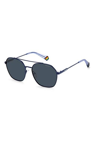 Polaroid نظارات شمسية PLD 6172/S باللون الأزرق للبالغين من الجنسين، مقاس 57 ملم