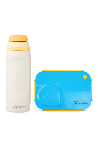 Hydrobrew Steel Core Lunch Box 750ml w/ Food Jar & Sip Switch Water Bottle 10...