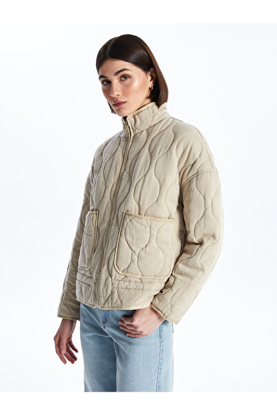 LC Waikiki Funnel Neck Self Patterned Oversize Women's Puffer Coat
