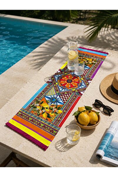 adenkahome PARMA Serisi, Saçaklı Süet Runner 40x140 cm