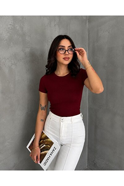 DENİZ FASHION Buzzy Kumaş Kısakollu Body (BADİ)