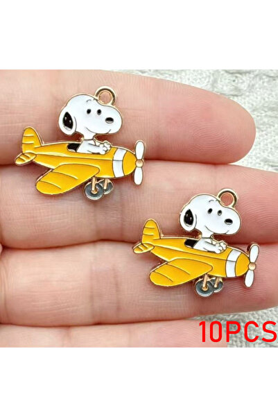 Choice3 Bandai Brown 10Pcs Cute Snoopy Dog DIY Keychain Metal Handmade Alloy ...