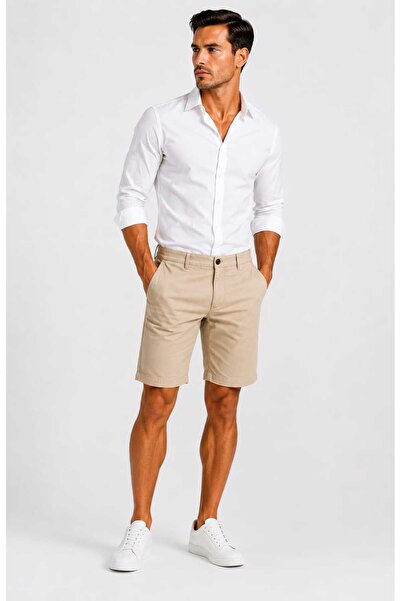 ANATOLIATEKSTILE Men's Shorts Plus Size Casual Premium Elegant Bermuda Shorts...
